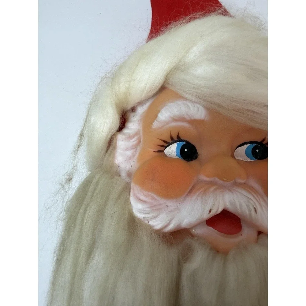 Vintage Santa Claus Head Face Musical Pull String‎ Works Japan NEEDS CLEANING